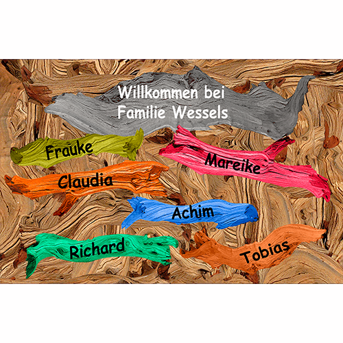 Fußmatte Treibholz Familienpersonalisierung