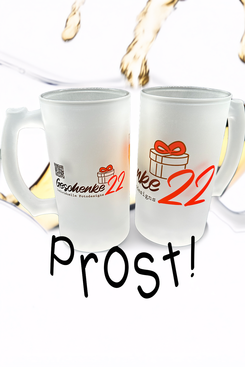 Glasbierkrug satiniert für Bierliebhaber personalisiert