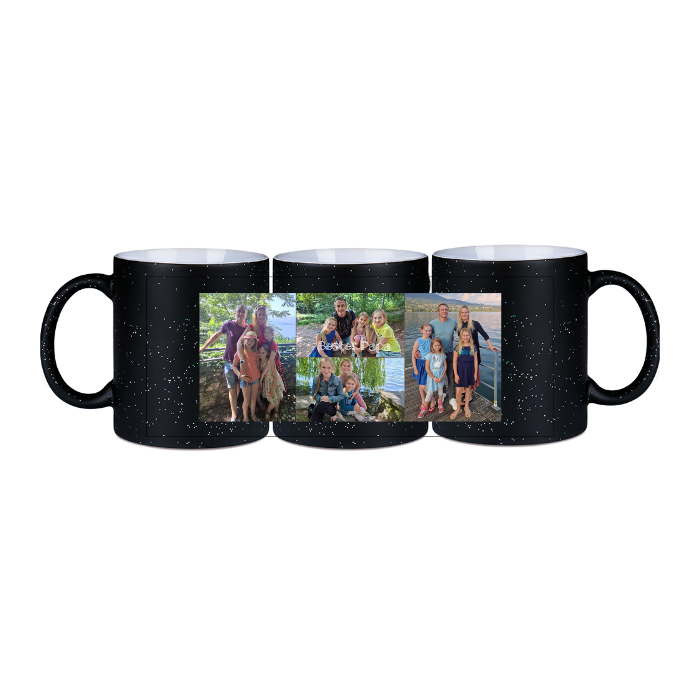 Zaubertasse mit Glitzereffekt - Farbwechseltasse mit Bild, Logo und Text personalisierbar