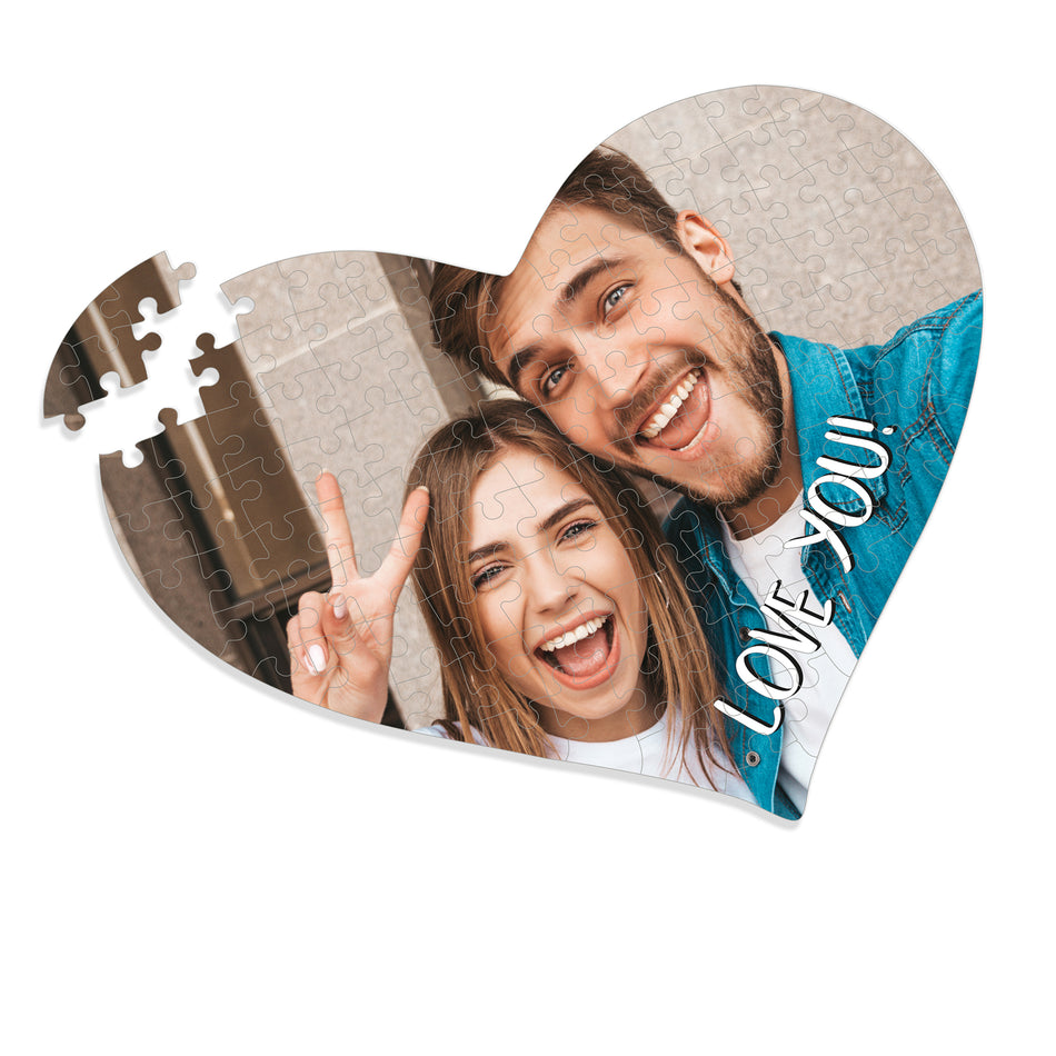 Personalisiertes Fotopuzzle in Herzform  - Eine Liebe, Ein Bild, Unvergesslicher Spaß