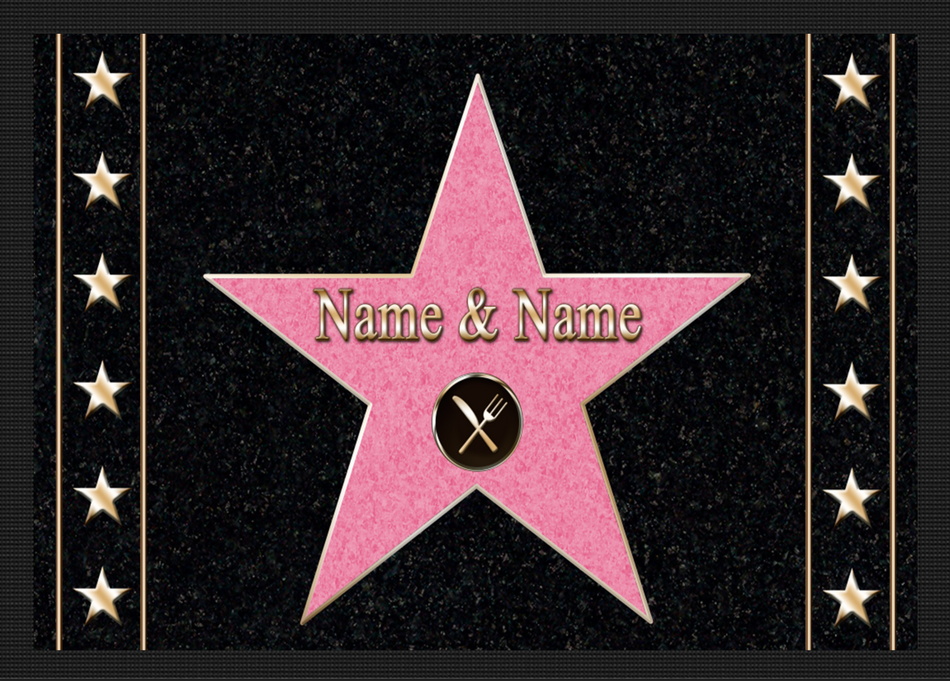 Fußmatte Walk of Fame WOF - Der Stern der Stars in Hollywood  - mit Trittrand