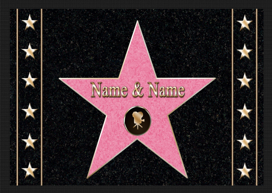 Fußmatte Walk of Fame WOF - Der Stern der Stars in Hollywood  - mit Trittrand
