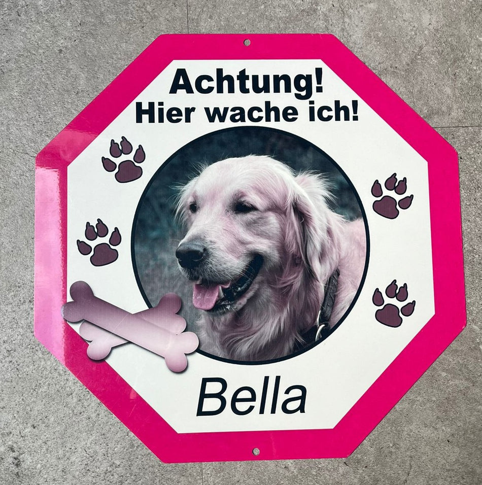 Alu Schild Stoppschild Octagon Achteck selbst gestalten mit Foto, Logo und Text personalisierbar