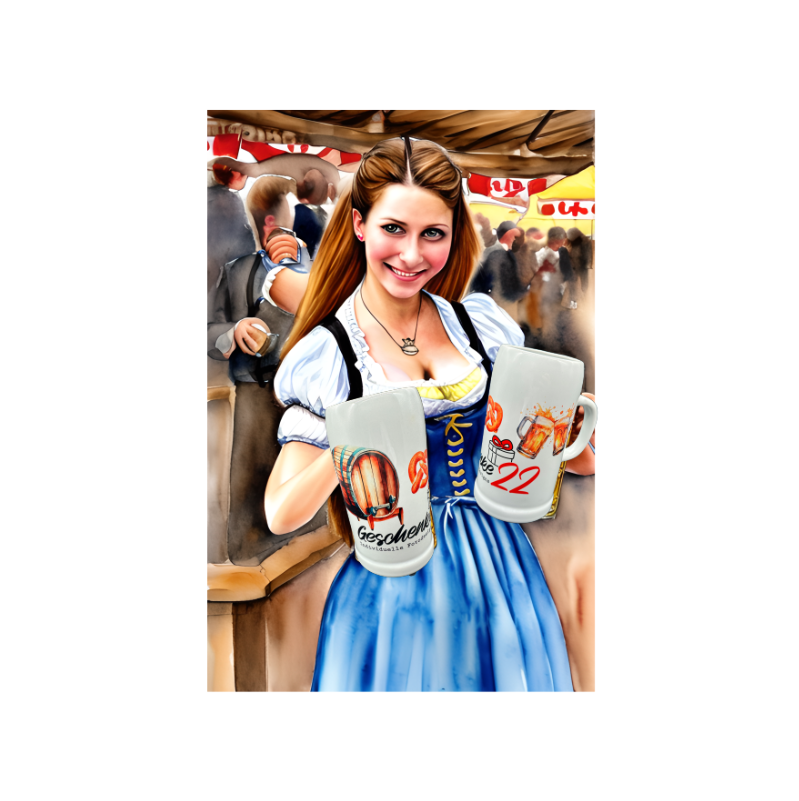 Maßkrug personalisiert 1l Bierkrug - mit Bild, Logo und Text bedruckbar