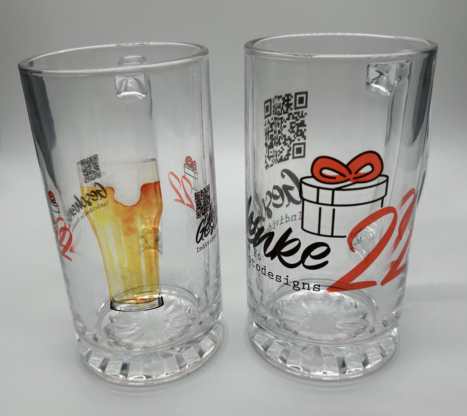 Glasbierkrug für Bierliebhaber personalisiert